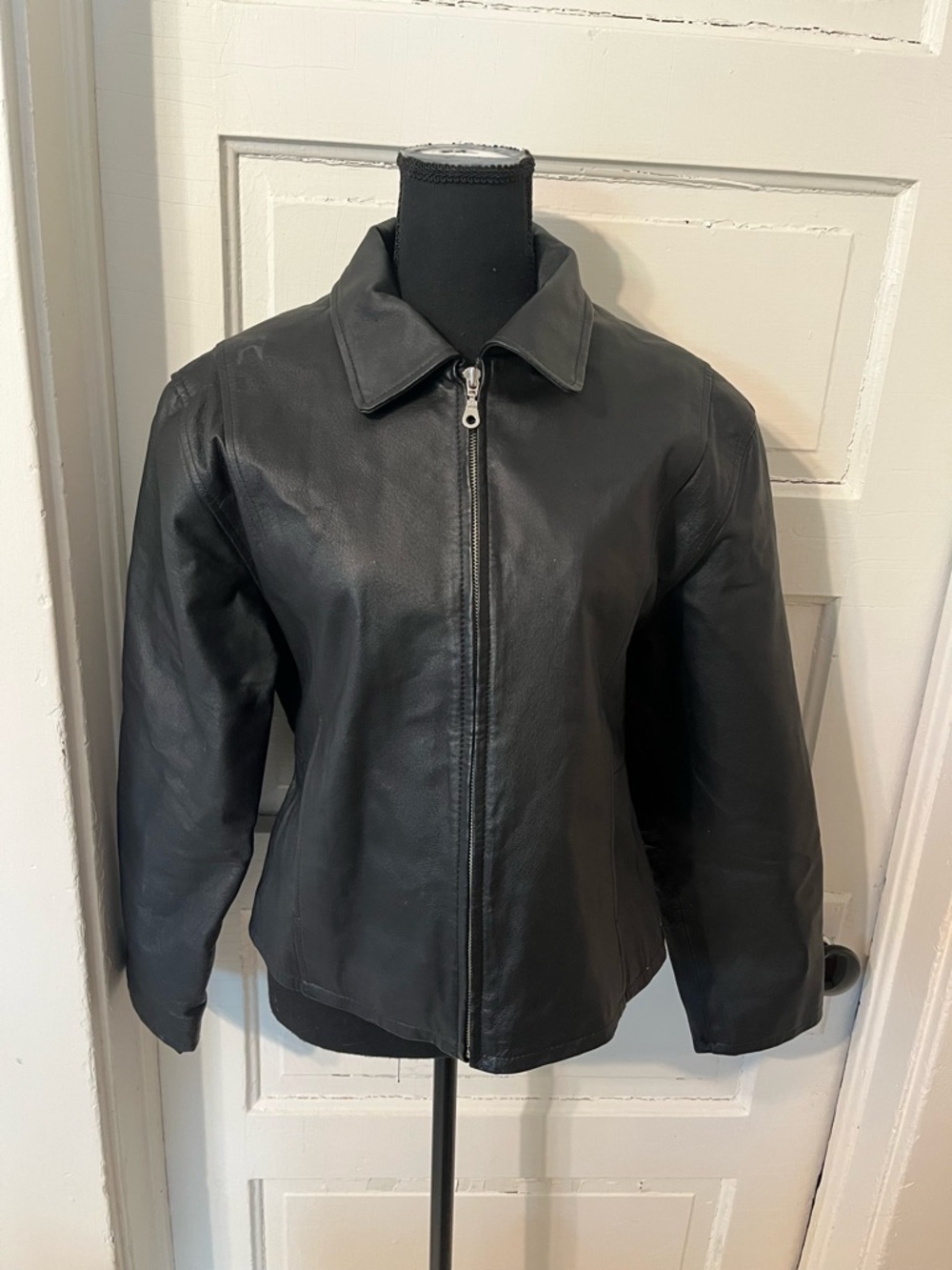 Vintage 80s 90s KC Collections Black Leather Jacket